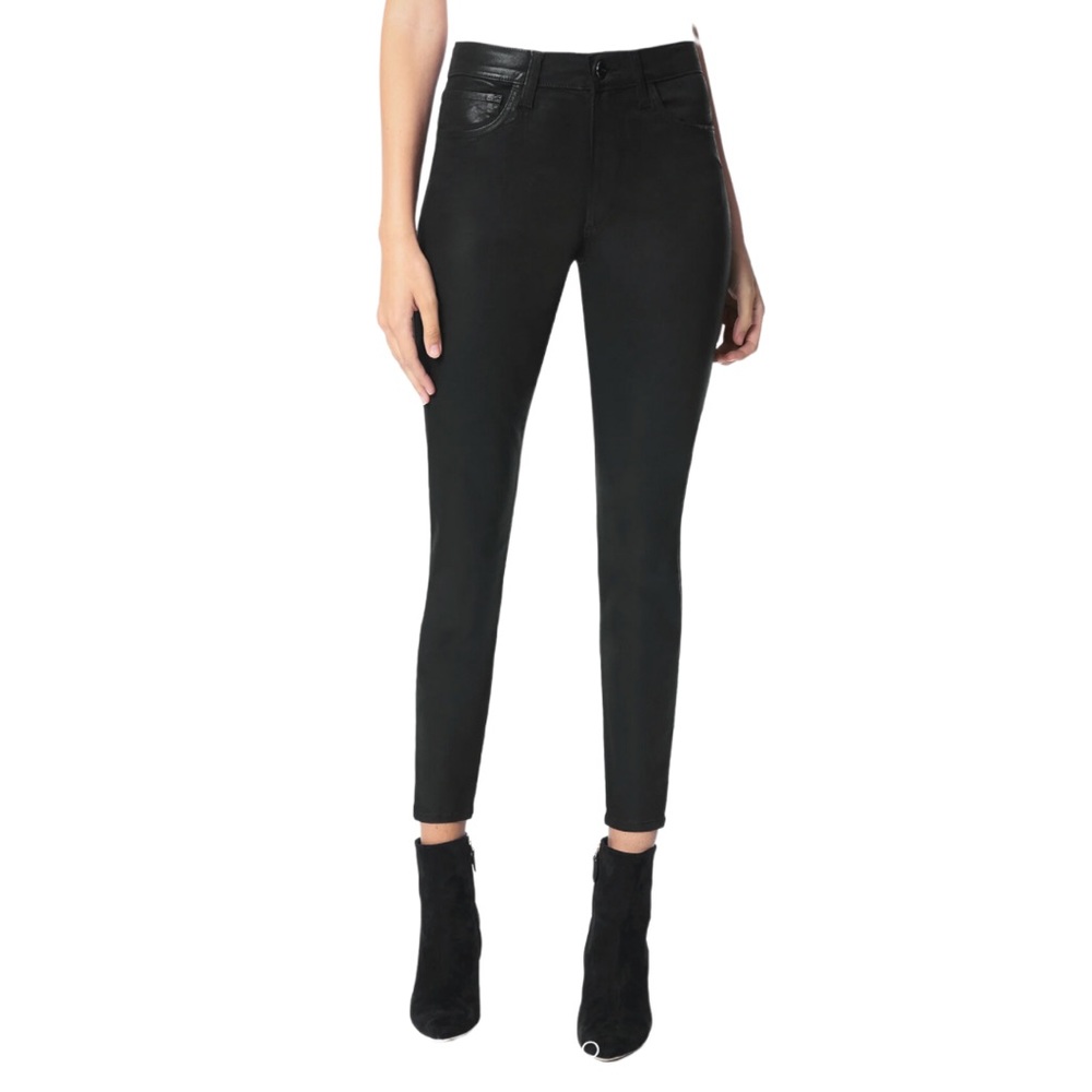 Joe’s Jeans Charlie high rise skinny ankle sz 24 coated denim black